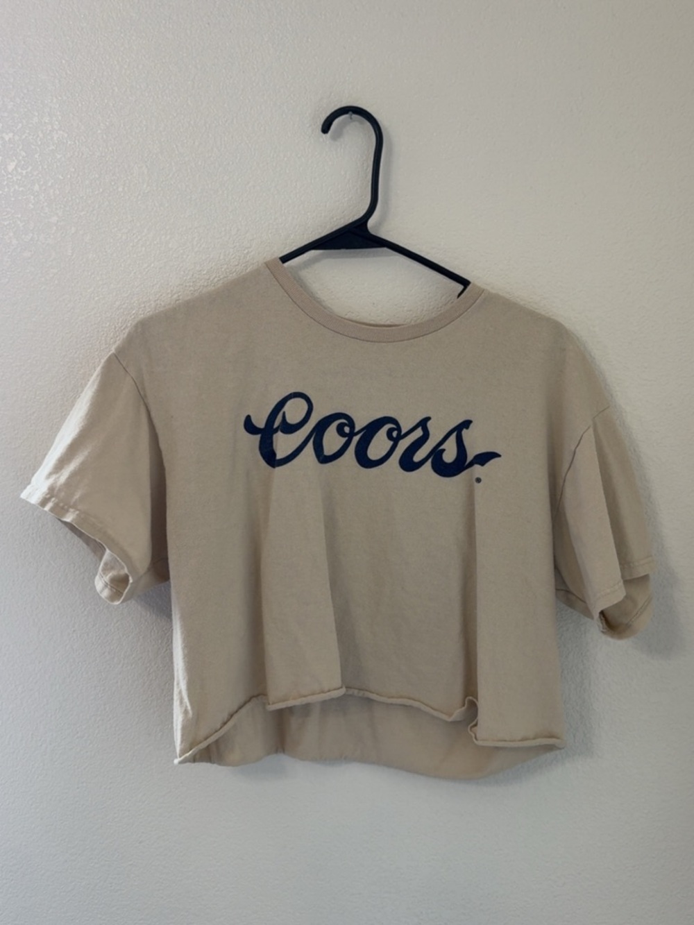 Cropped Graphic Tee - Beige